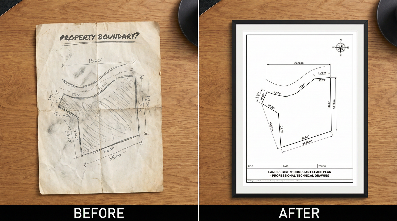 Professional boundary plan documentation